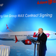 United States Ambassador to Indonesia Joseph R. Donovan Jr. speaks on partnership between Boeing and Lion Air on 10 April 2018.
